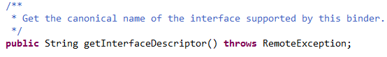 getInterfaceDescriptor